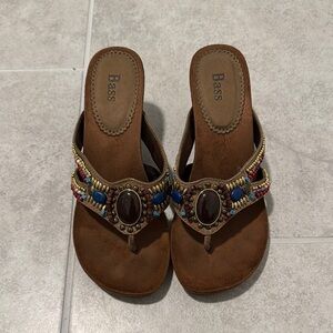 Bass Women's Brown Beaded Sandals
